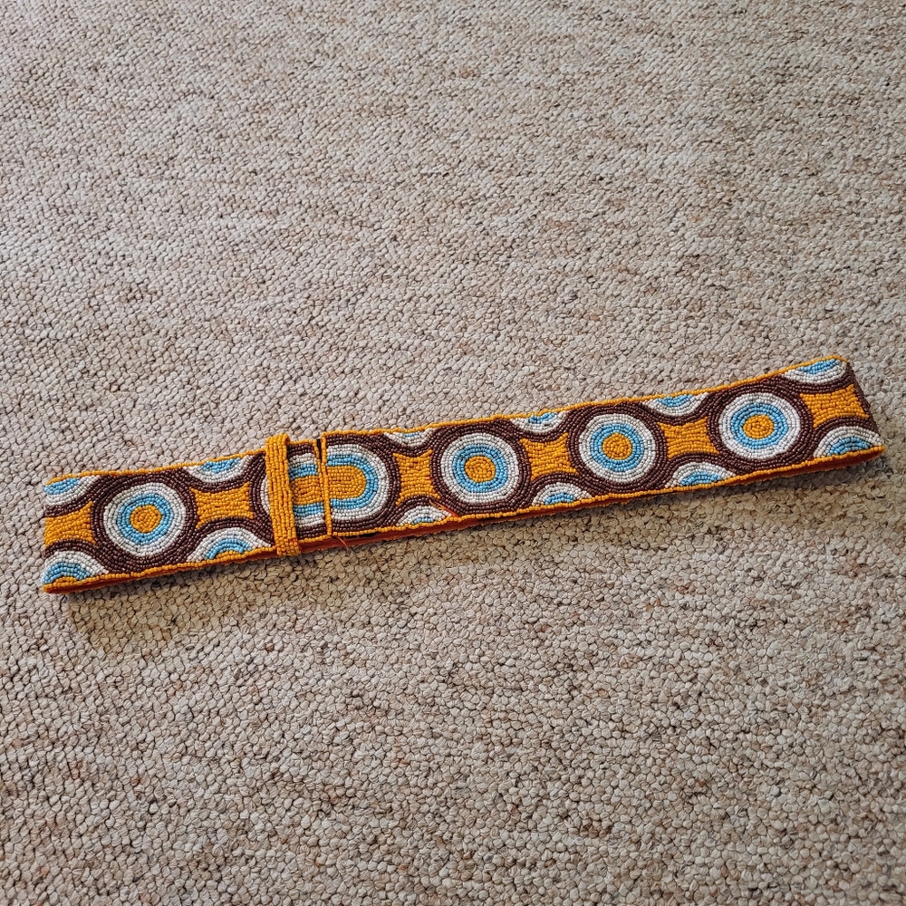 Handcrafted Beaded Belt - Multicolor Velcro